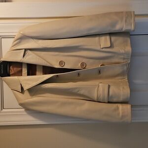 Never Worn Munper By Xisco Caimari Ultra Soft Cream Leather Blazer